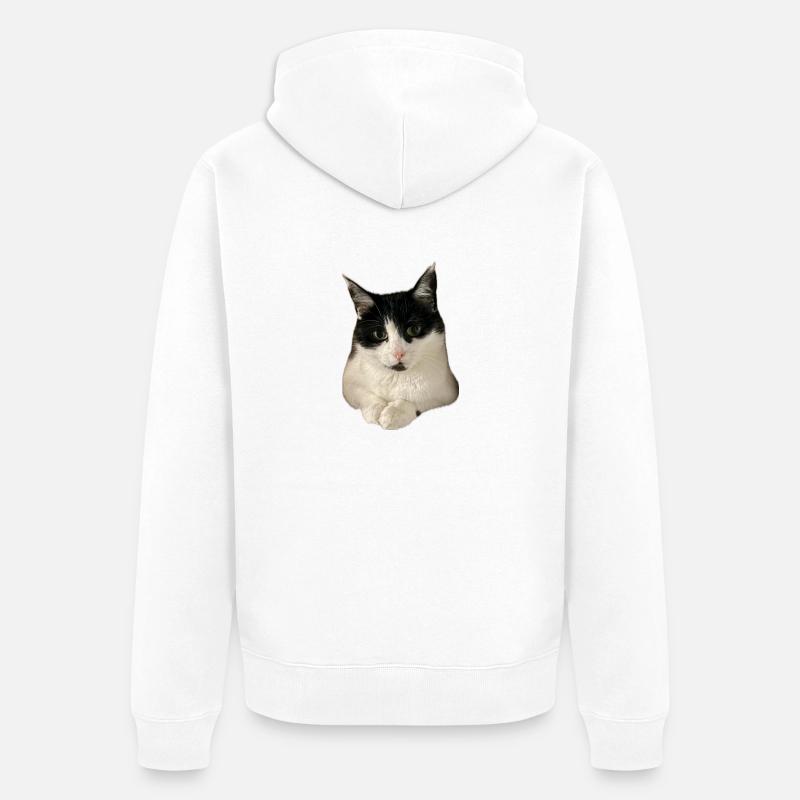 chat chat super mignon - Veste à capuche bio Premium Unisexe - blanc