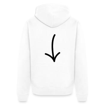 Pfeil - Ich bin´s! - Unisex Premium Bio Zip Hoodie - Weiß - Hinten - Thijin (182cm)