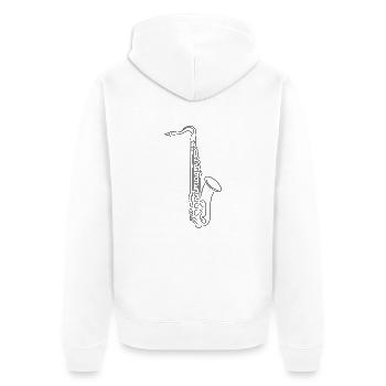 tenorsaxophone - Veste à capuche bio Premium Unisexe - blanc - Dos - Thijin (182cm)