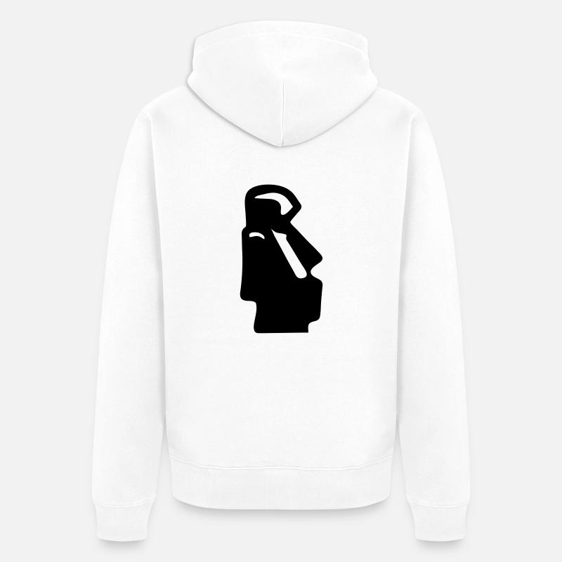 statue ile de paques - Veste à capuche bio Premium Unisexe - blanc