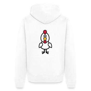 Poule - Veste à capuche bio Premium Unisexe - blanc - Dos - Thijin (182cm)