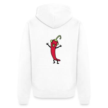 Chili chilli peppers hot funny comics - Unisex Premium Organic Zip Hoodie - white - Back - Thijin (182cm)