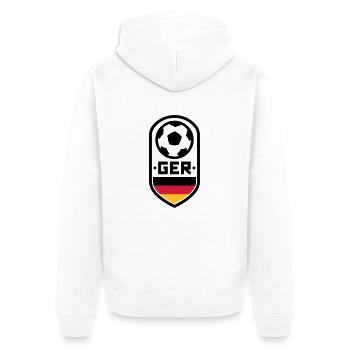Deutschland Fußball Abzeichen - Unisex Premium Bio Zip Hoodie - Weiß - Hinten - Thijin (182cm)