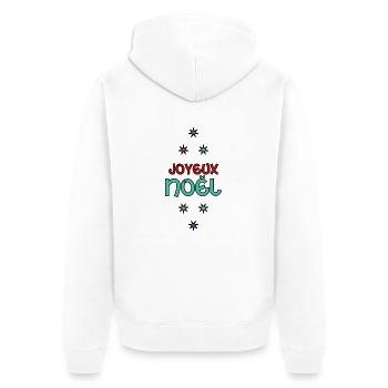 WEIHNACHTEN. FROHE WEIHNACHTEN. FROHE WEIHNACHTEN. NEUJAHR - Unisex Premium Bio Zip Hoodie - Weiß - Hinten - Thijin (182cm)