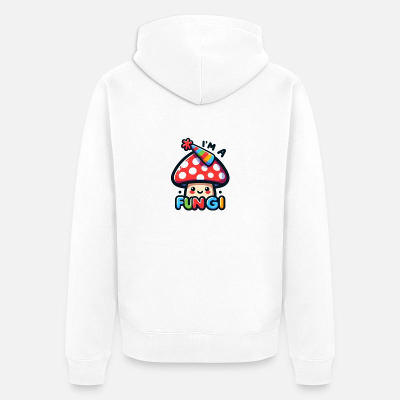 Je suis un champignon - Veste à capuche bio Premium Unisexe - blanc