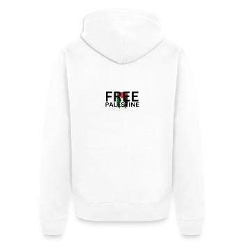Free Palestine - Unisex Premium Bio Zip Hoodie - Weiß - Hinten - Thijin (182cm)