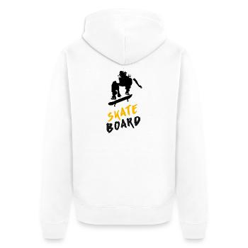 SKATEBOARDING 2024 - Unisex Premium Organic Zip Hoodie - white - Back - Thijin (182cm)