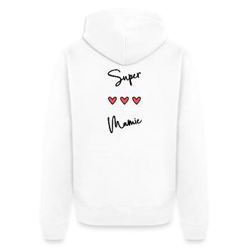 OMA. OMA - Unisex Premium Bio Zip Hoodie - Weiß - Hinten - Thijin (182cm)