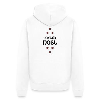 WEIHNACHTEN. FROHE WEIHNACHTEN. FROHE WEIHNACHTEN. NEUJAHRSTAG - Unisex Premium Bio Zip Hoodie - Weiß - Hinten - Thijin (182cm)