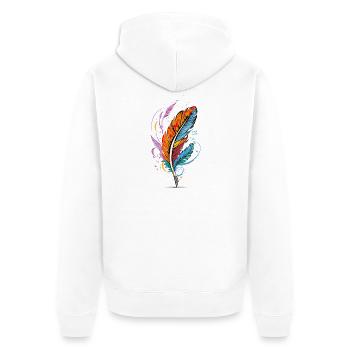 Feather - Unisex Premium Bio Zip Hoodie - Weiß - Hinten - Thijin (182cm)