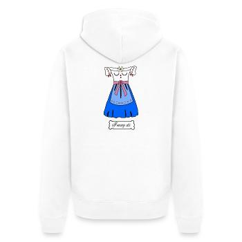 My_dirndl - Unisex Premium Bio Zip Hoodie - Weiß - Hinten - Thijin (182cm)