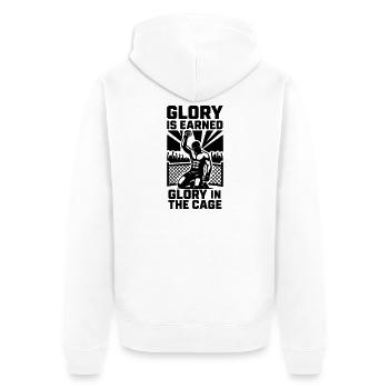 MMA Tribute Glory in the Cage - Unisex Premium Bio Zip Hoodie - Weiß - Hinten - Thijin (182cm)