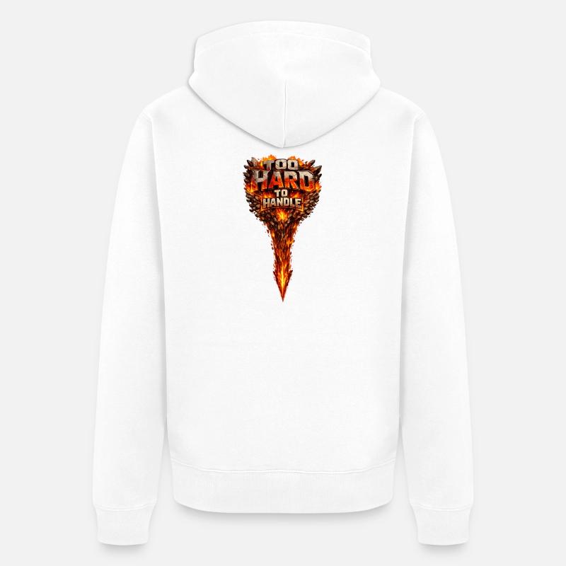 Too Hard to Handle Fire Logo - Veste à capuche bio Premium Unisexe - blanc