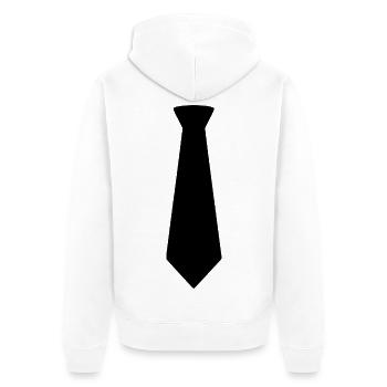 Black Tie - Unisex Premium Bio Zip Hoodie - Weiß - Hinten - Thijin (182cm)