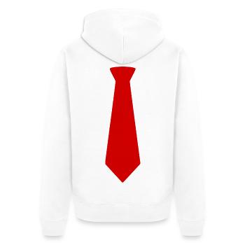 Rote Krawatte - Unisex Premium Bio Zip Hoodie - Weiß - Hinten - Thijin (182cm)