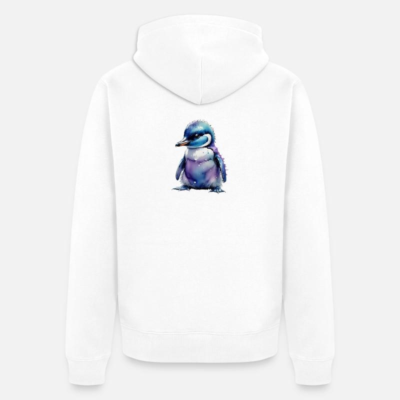 Poussins manchots manchots - Veste à capuche bio Premium Unisexe - blanc