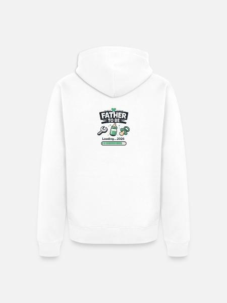 Vater wird 2026 geladen - Unisex Premium Bio Zip Hoodie - Weiß