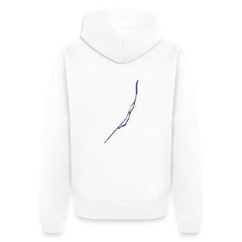 isar_girl_black - Unisex Premium Bio Zip Hoodie - Weiß - Hinten - Thijin (182cm)