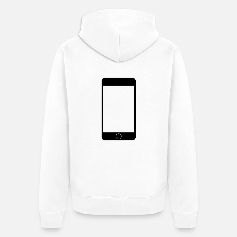 Handy Smartphone - Unisex Premium Bio Zip Hoodie - Weiß