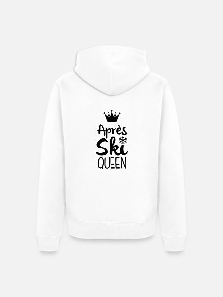 Après Ski Queen - Unisex Premium Bio Zip Hoodie - Weiß