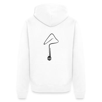 Mikro - Unisex Premium Bio Zip Hoodie - Weiß - Hinten - Thijin (182cm)