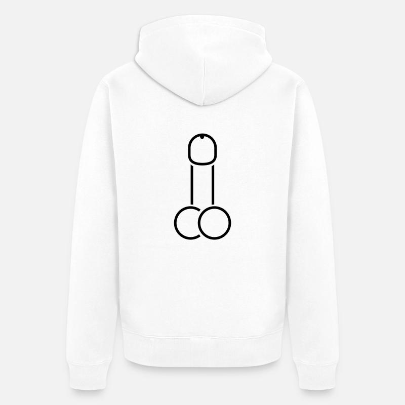 dick_design_r1 - Unisex Premium Bio Zip Hoodie - Weiß