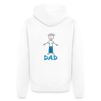 Dad - Unisex Premium Bio Zip Hoodie - Weiß - Hinten - Thijin (182cm)
