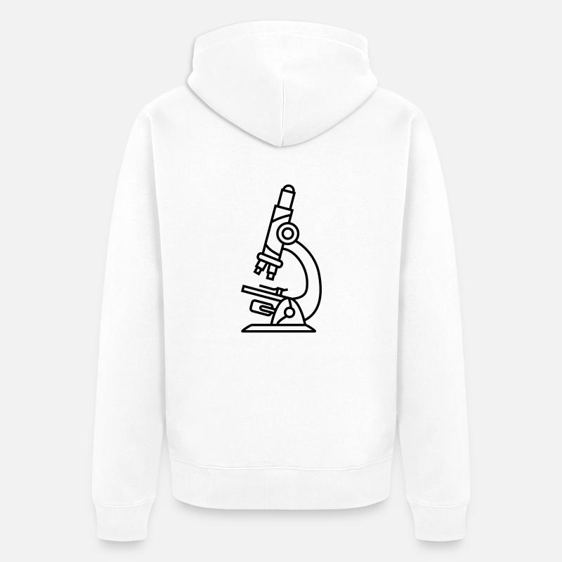 recherche scientifique au microscope scientifique - Veste à capuche bio Premium Unisexe - blanc