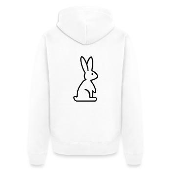Bunny - Unisex Premium Organic Zip Hoodie - white - Back - Thijin (182cm)