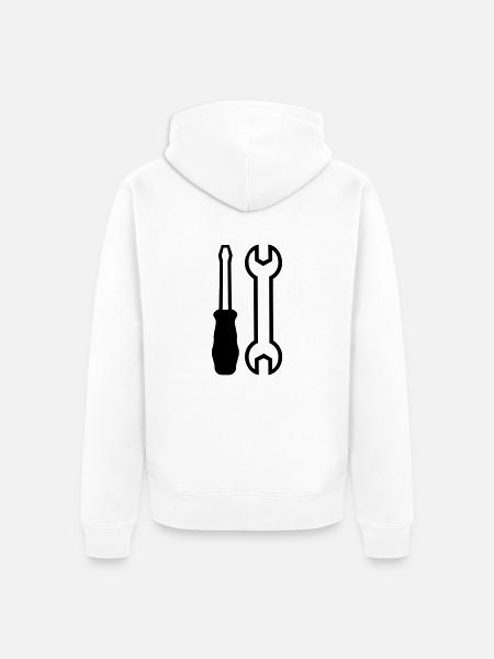 Tools - Unisex Premium Organic Zip Hoodie - white