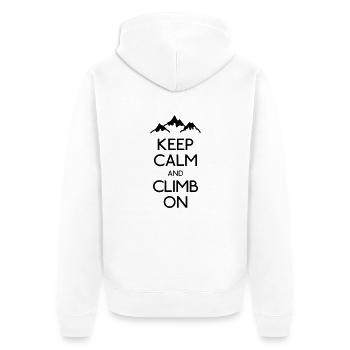 keep calm and climb on - Unisex Premium Organic Zip Hoodie - white - Back - Thijin (182cm)