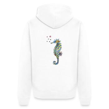 hippocampe - Veste à capuche bio Premium Unisexe - blanc - Dos - Thijin (182cm)