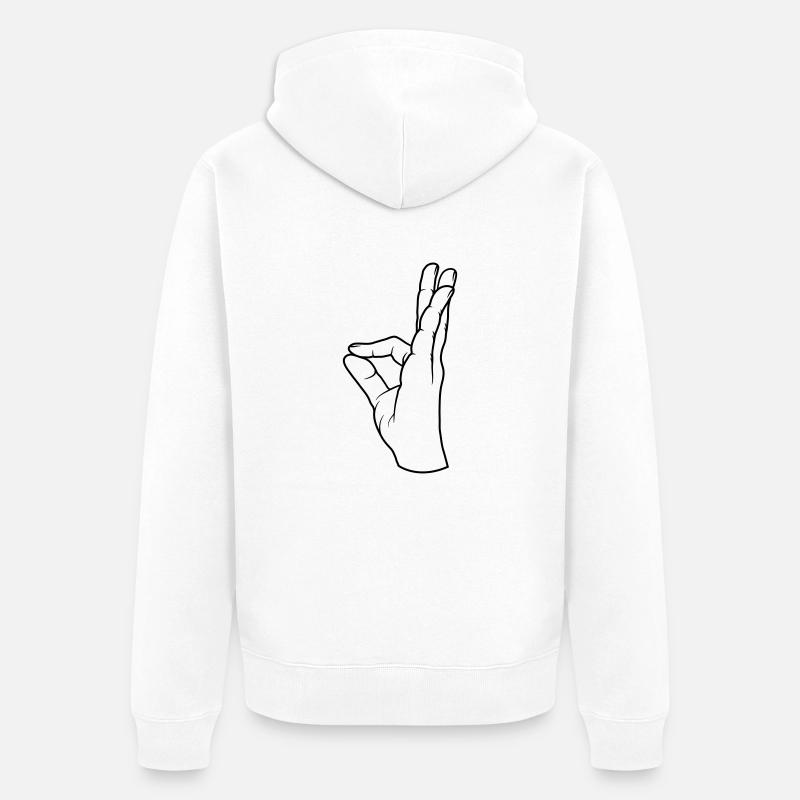 Handgeste perfekt sehr lecker - Unisex Premium Bio Zip Hoodie - Weiß