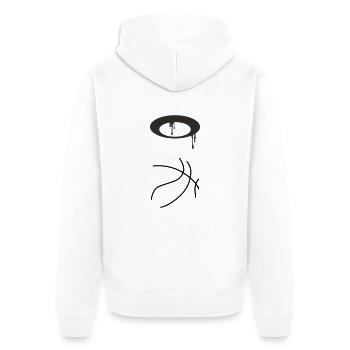Basketball 5 0 08 - Unisex Premium Bio Zip Hoodie - Weiß - Hinten - Thijin (182cm)