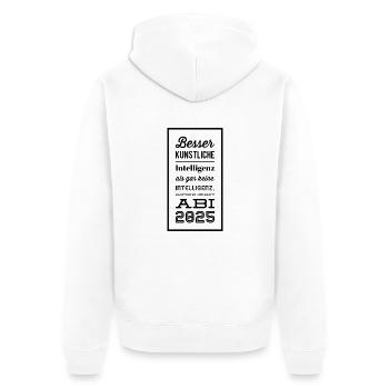 Abschluss - Unisex Premium Bio Zip Hoodie - Weiß - Hinten - Thijin (182cm)