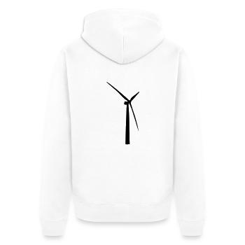 Windrad - Unisex Premium Bio Zip Hoodie - Weiß - Hinten - Thijin (182cm)