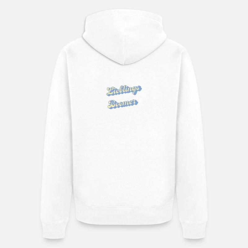 Script rétro préféré des baby-boomers - Veste à capuche bio Premium Unisexe - blanc