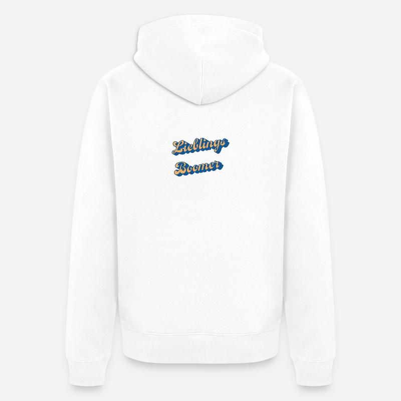 Liebings Boomer Script Logo - Veste à capuche bio Premium Unisexe - blanc