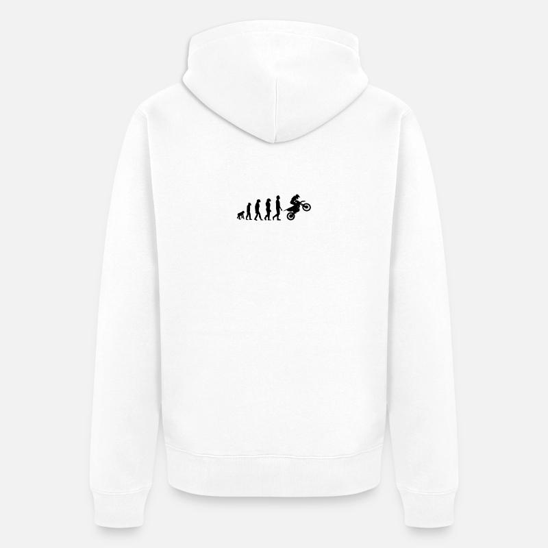 Évolution du motocross - Veste à capuche bio Premium Unisexe - blanc