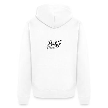 Baby 2024 Aufdruck, Herzen, Unisex - Unisex Premium Bio Zip Hoodie - Weiß - Hinten - Thijin (182cm)