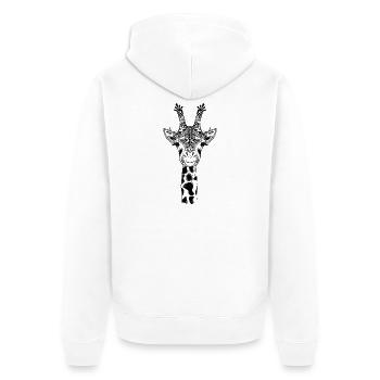 schöne Giraffe aus Ornamenten und Muster - Unisex Premium Bio Zip Hoodie - Weiß - Hinten - Thijin (182cm)