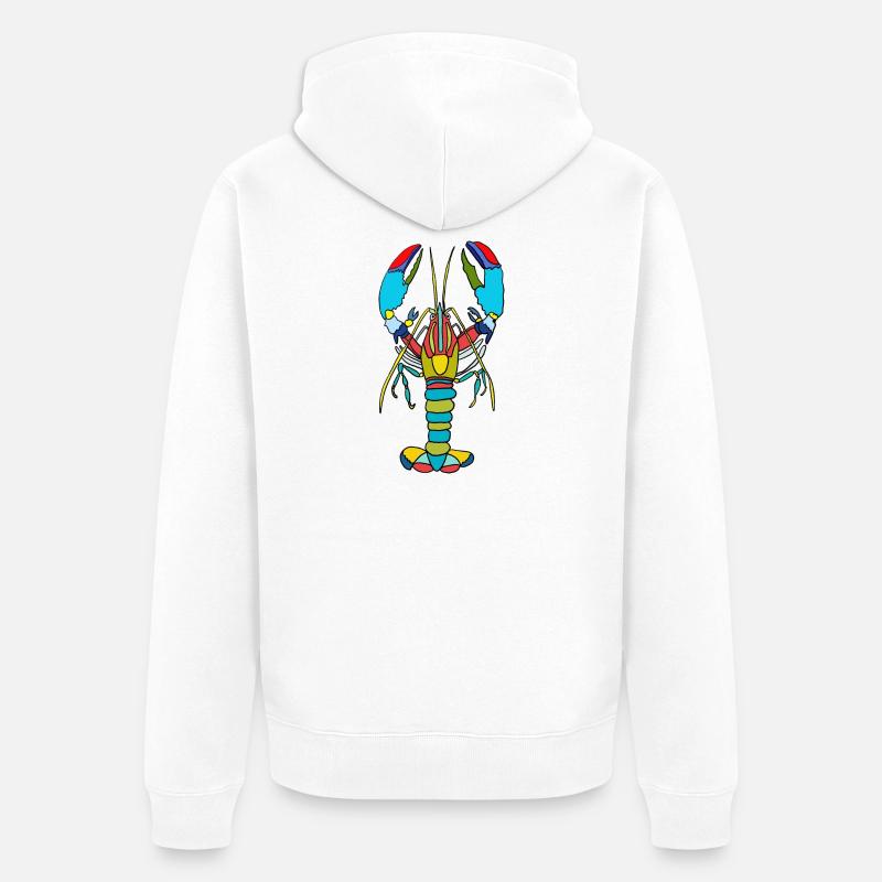 Crabe coloré style néon - Veste à capuche bio Premium Unisexe - blanc