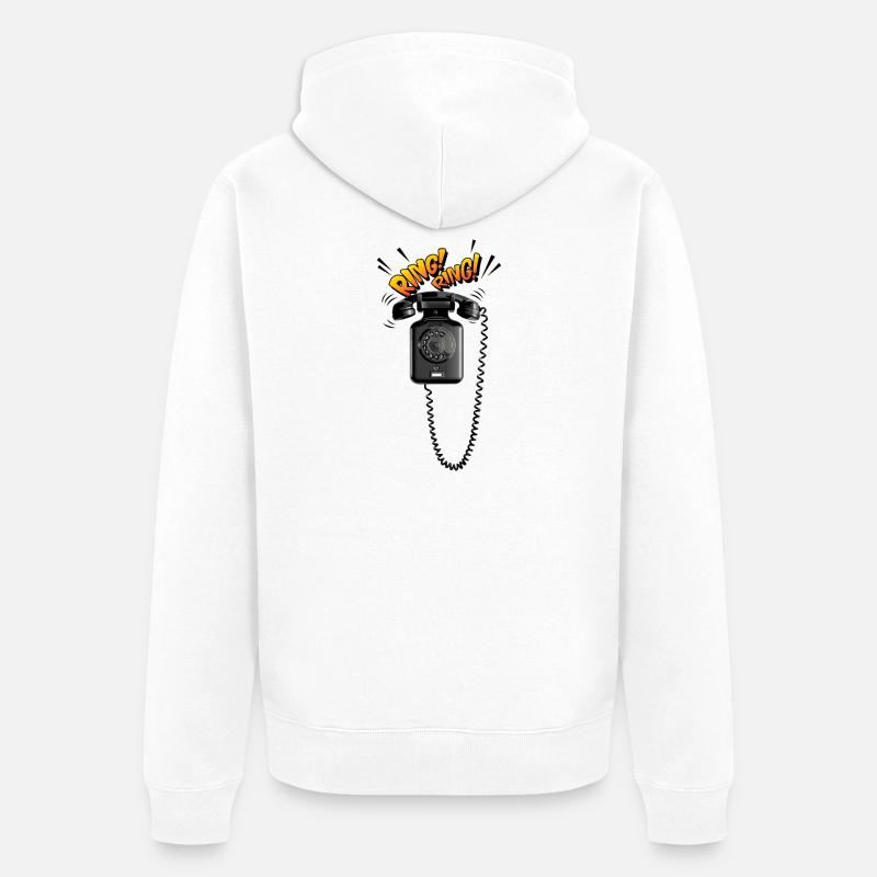 Telefon ohne Touch-Screen - Unisex Premium Bio Zip Hoodie - Weiß
