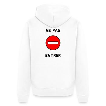 PANNEAU. NE PAS ENTRER. DANGER. HUMOUR. DRÔLE - Veste à capuche bio Premium Unisexe - blanc - Dos - Thijin (182cm)