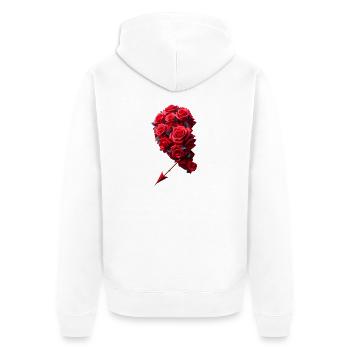 Partenaire du cœur gauche - Veste à capuche bio Premium Unisexe - blanc - Dos - Thijin (182cm)