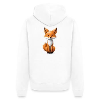 Niedliche Fuchs Illustration - Unisex Premium Bio Zip Hoodie - Weiß - Hinten - Thijin (182cm)