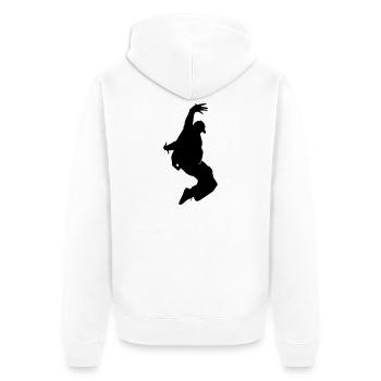 B-Boy Silhouette – Breakdance Freeze - Veste à capuche bio Premium Unisexe - blanc - Dos - Thijin (182cm)