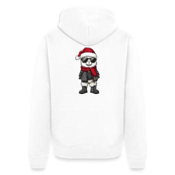 Alpaca Llama Christmas Winter - Unisex Premium Organic Zip Hoodie - white - Back - Thijin (182cm)