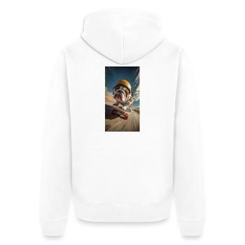 Bulldog Skateboard Tempo - Veste à capuche bio Premium Unisexe - blanc - Dos - Thijin (182cm)