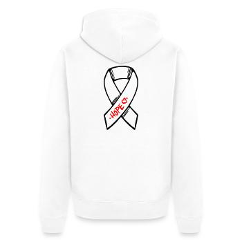 Espoir du cancer en boucle - Veste à capuche bio Premium Unisexe - blanc - Dos - Thijin (182cm)